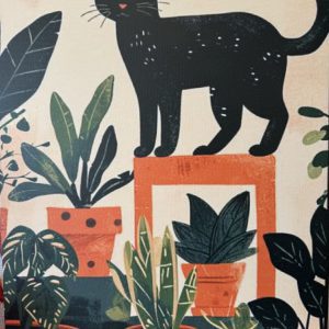 A Cat & His Plants the art studio by juggling daisies