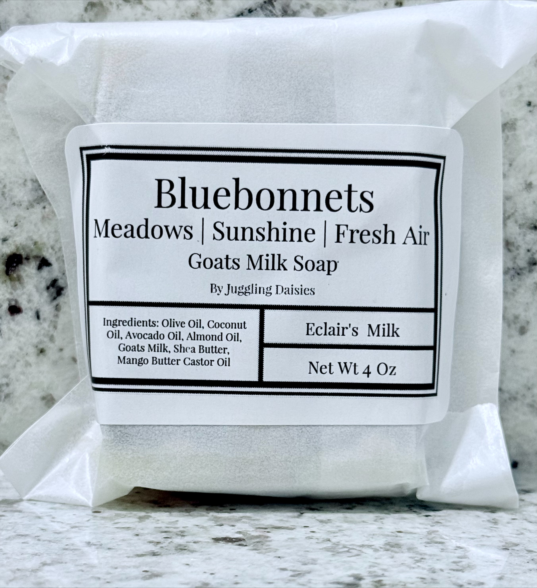 bluebonnets juggling daises soap